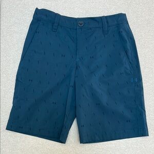 Under Armour Blue Shorts with Flat Front Design and Clean Appearance